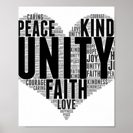 Unity WordCloud sei eine Art, Orange Unity zu stop Poster (Vorne)