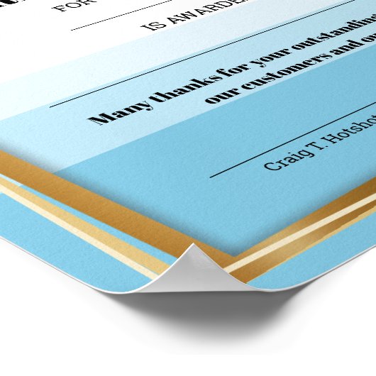 Universal employee recognition award certificate poster (Ecke)