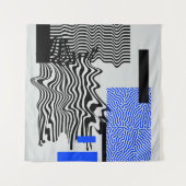 Universal Modern Geometric Shapes Set. Chaotic Gli Wandteppich (Vorderseite (Horizontal))