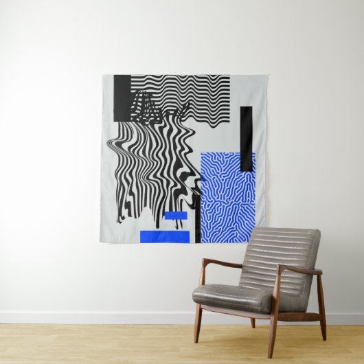 Universal Modern Geometric Shapes Set. Chaotic Gli Wandteppich (Beispiel (Horizontal))