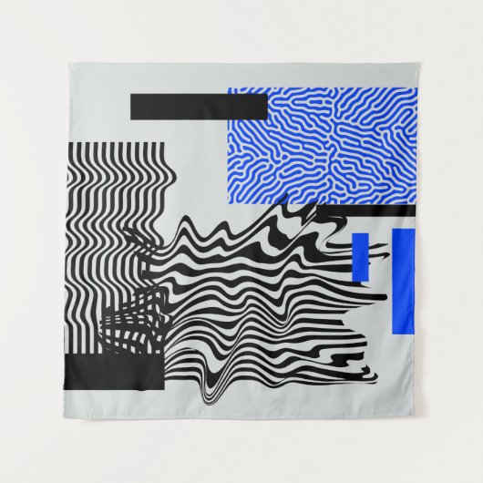 Universal Modern Geometric Shapes Set. Chaotic Gli Wandteppich (Vorderseite)