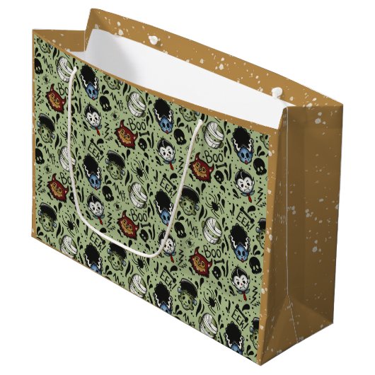 Universal-Monster - Grün Große Geschenktüte (Vorderseite Schrägansicht)