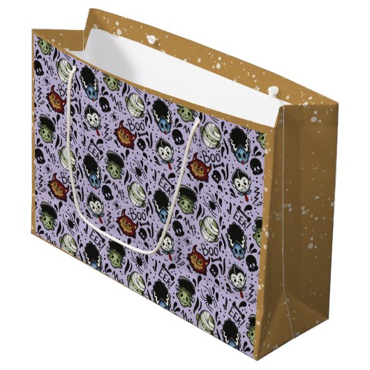 Universal-Monster - Violett Große Geschenktüte (Vorderseite Schrägansicht)