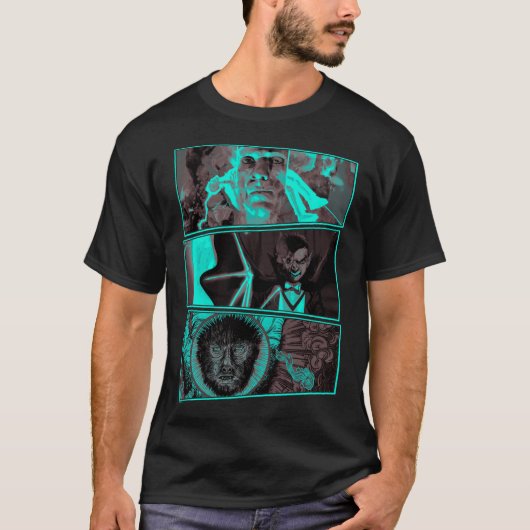 Universal Monsters Artist Series Group Shot Panels T-Shirt (Vorderseite)