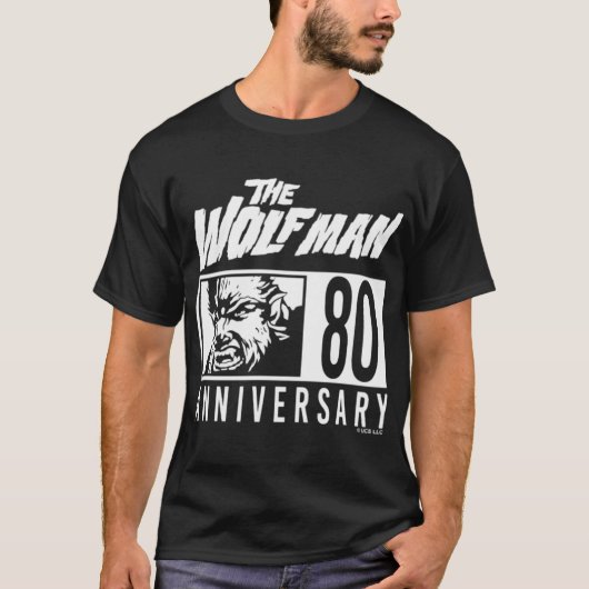 Universal Monsters Artist Serieshe Wolfman 80 Anni T-Shirt (Vorderseite)