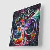Universal OM Karma Quadratische Wanduhr (Winkel)
