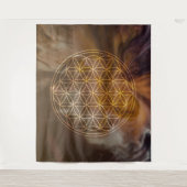 Universe Blume des Lebens Wandteppich (Vorderseite)