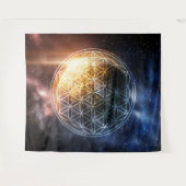 Universe Blume des Lebens Wandteppich (Vorderseite (Horizontal))