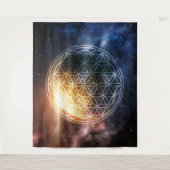 Universe Blume des Lebens Wandteppich (Vorderseite)