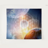 Universe Blume des Lebens Wandteppich (Vorderseite (Horizontal))