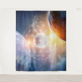 Universe Blume des Lebens Wandteppich (Vorderseite)