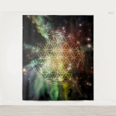 Universe Blume des Lebens Wandteppich (Vorderseite)