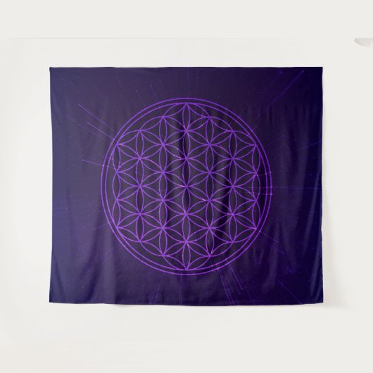 Universe Blume des Lebens Wandteppich (Vorderseite (Horizontal))