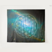 Universe Blume des Lebens Wandteppich (Vorderseite (Horizontal))