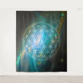 Universe Blume des Lebens Wandteppich (Vorderseite)