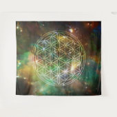 Universe Blume des Lebens Wandteppich (Vorderseite (Horizontal))