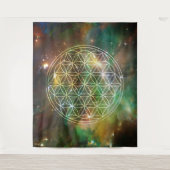 Universe Blume des Lebens Wandteppich (Vorderseite)