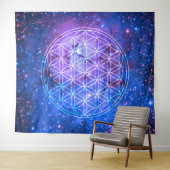 Universe Blume Life Tapestry Wandteppich (Beispiel (Horizontal))
