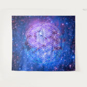 Universe Blume Life Tapestry Wandteppich (Vorderseite (Horizontal))