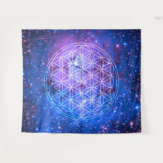 Universe Blume Life Tapestry Wandteppich (Vorderseite (Horizontal))
