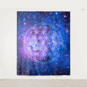 Universe Blume Life Tapestry Wandteppich (Vorderseite)