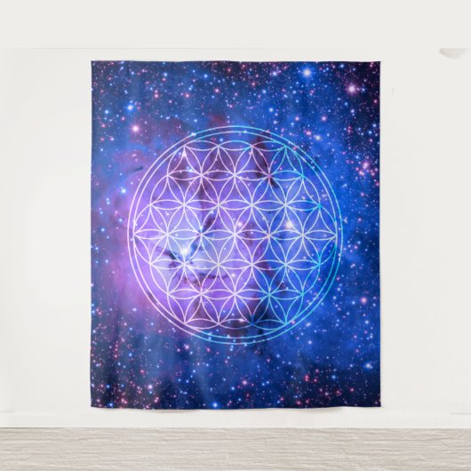 Universe Blume Life Tapestry Wandteppich (Vorderseite)
