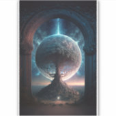 Universe Cosmic Tree Surreal Fantasy Art Aufkleber (Vorderseite)