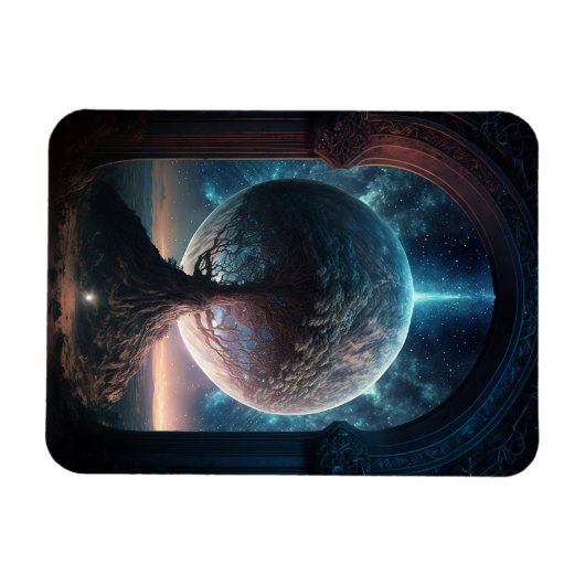 Universe Cosmic Tree Surreal Fantasy Art Magnet (Horizontal)
