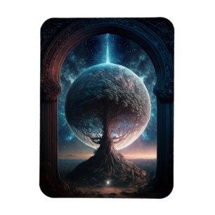 Universe Cosmic Tree Surreal Fantasy Art Magnet
