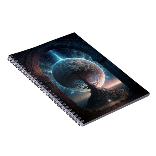 Universe Cosmic Tree Surreal Fantasy Art Notizblock (Rechte Seite)