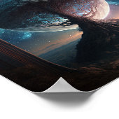 Universe Cosmic Tree Surreal Fantasy Art Poster (Ecke)