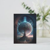 Universe Cosmic Tree Surreal Fantasy Art Postkarte (Stehend Vorderseite)