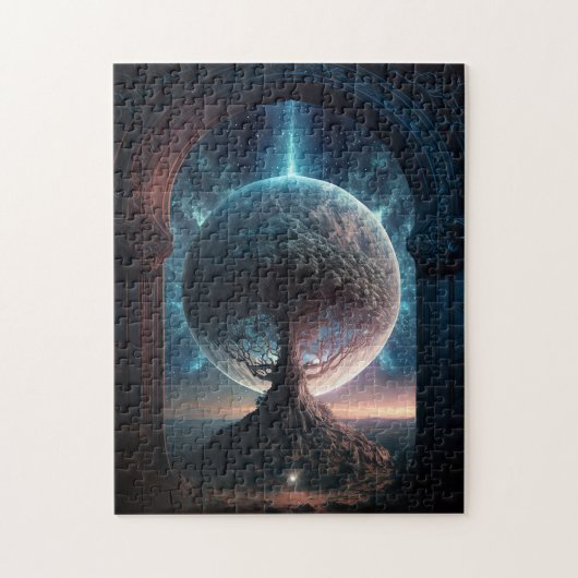 Universe Cosmic Tree Surreal Fantasy Art Puzzle (Vertikal)