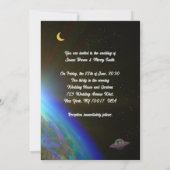 Universe Earth Cosmonauts in Liebe Hochzeit Einladung (Rückseite)