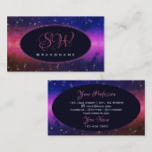 Universe farbige Galaxy Glitzer Stars Monogramm Visitenkarte (Vorne/Hinten)