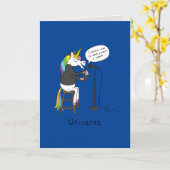 Universe - Funny Unicorn Poesie Grußkarte Karte (Gelbe Blume)