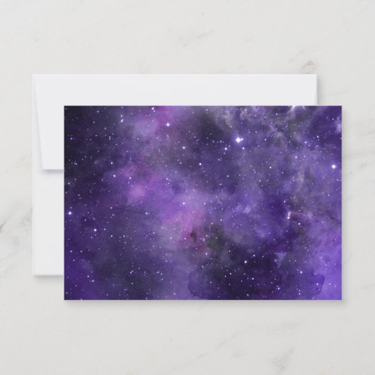 Universe Galaxie Sterne. Lila Weltraummission Dankeskarte (Rückseite)