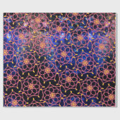 Universe Galaxy mit Mandala-Blume Geschenkpapier (Flach)