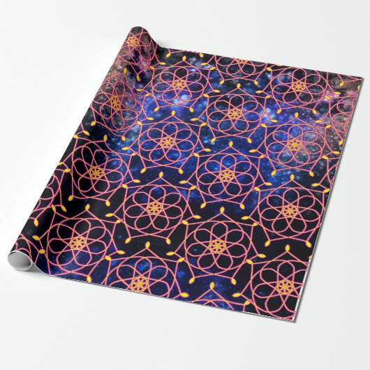 Universe Galaxy mit Mandala-Blume Geschenkpapier (Ungerollt)