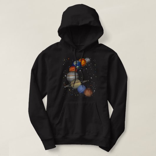 Universe Galaxy Planets Sun Astronomie Weltraum Hoodie (Design vorne)