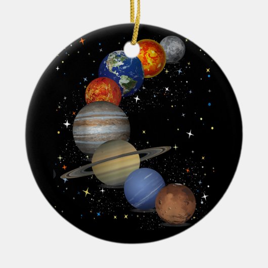 Universe Galaxy Planets Sun Astronomie Weltraum Keramik Ornament (Vorne)