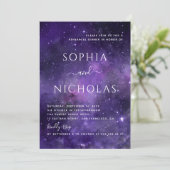 Universe Nacht Stern. Lila Probe Einladung (Stehend Vorderseite)