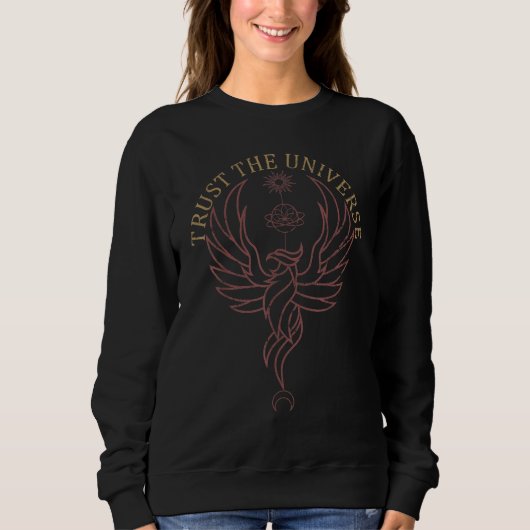 Universe Positive Energy Symbols Sun Moon Lotus Na Sweatshirt (Vorderseite)