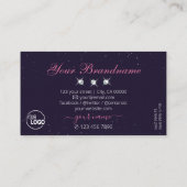 Universe rosa dunkelblaue funkelnde Juwelen mit Lo Visitenkarte (Rückseite)