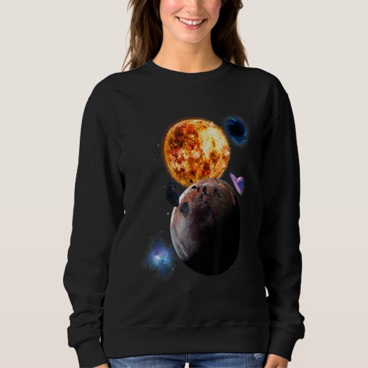 Universe Space Galaxy Motif Solar System colorful Sweatshirt (Vorderseite)