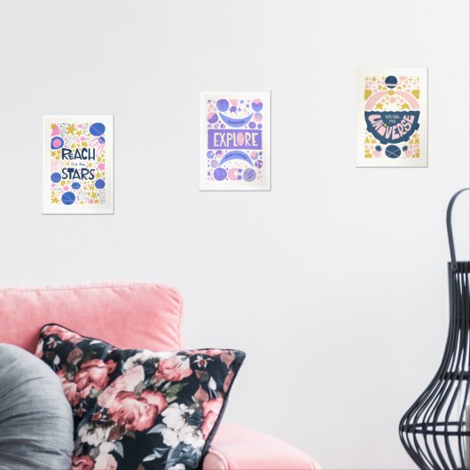 Universe Space Kids Playroom Deco Individuelle Nam Bilderwand Sets (Wohnzimmer)