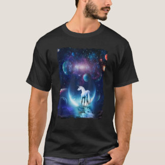 Universe Space Random Galaxy Graphics Unicorn T-Shirt