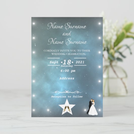 Universe-Sterne Einladung (Stehend Vorderseite)