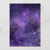 Universe Sterne. Hochzeit von lila Weltraumnachtss Menükarte (Rückseite)