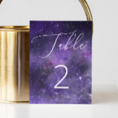 Universe Sterne. Hochzeit von lila Weltraumnachtss Tischnummer